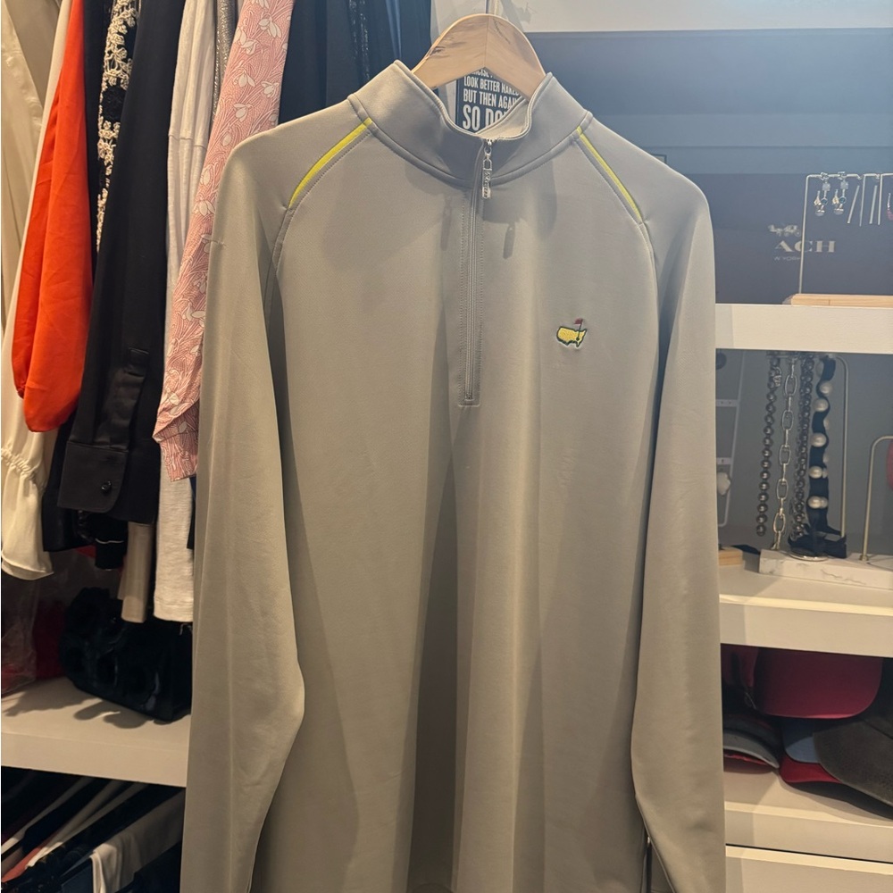 Masters Gray Quarter-Zip Pullover with Logo